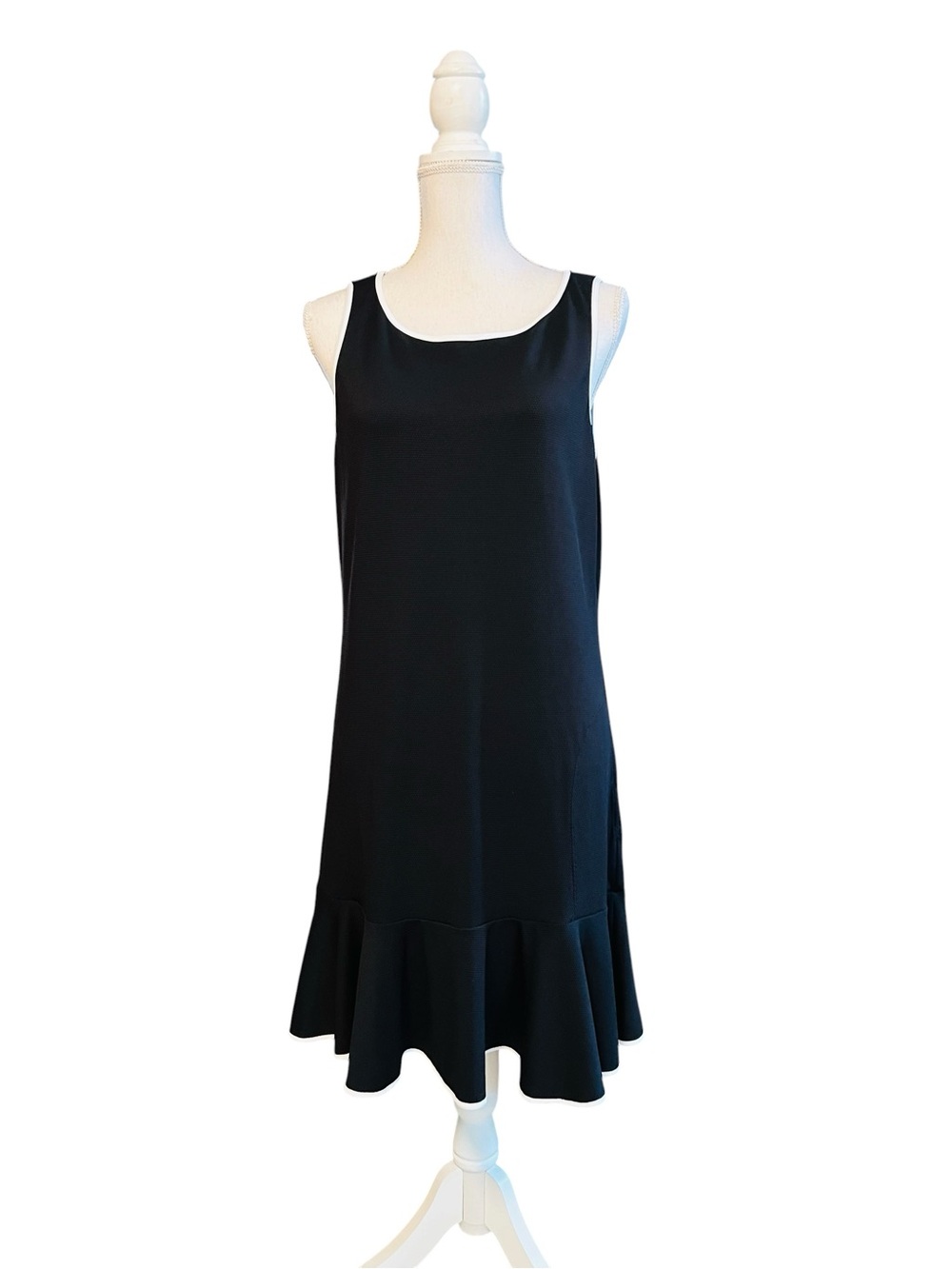 Tommy Bahama Classic Black Sleeveless Ruffle-Hem Swim Dress Cover Up Size Large